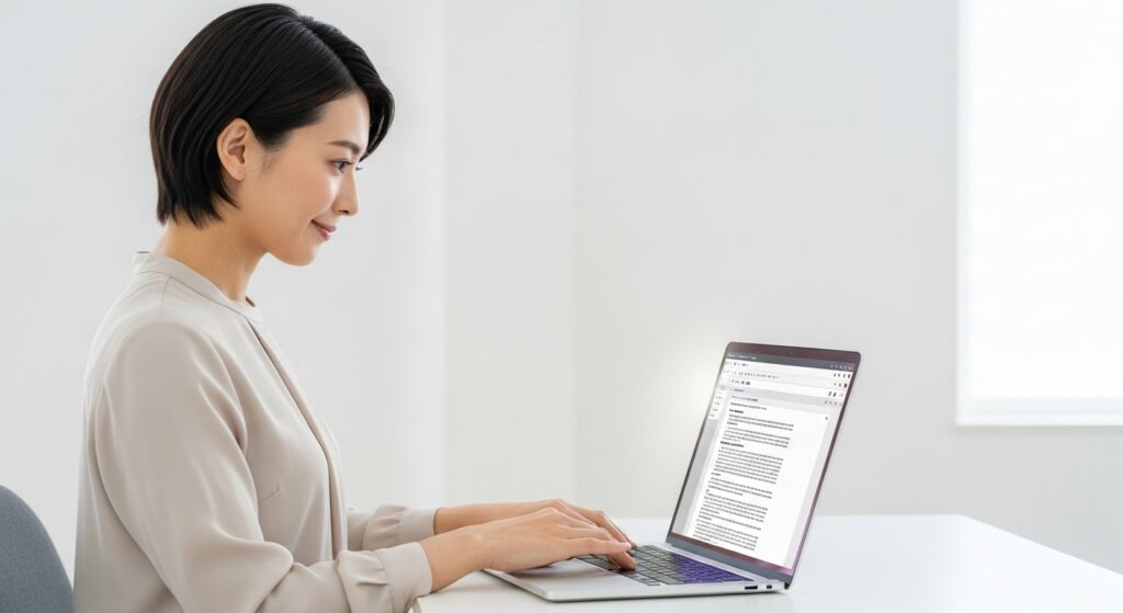 ターゲットに刺さる魅力を意識して求人票を作成するビジネスパーソン