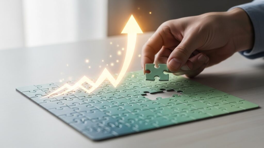 採用コスト削減と応募数増加を同時に実現する成功企業の共通点。戦略的な最適化のイメージ。