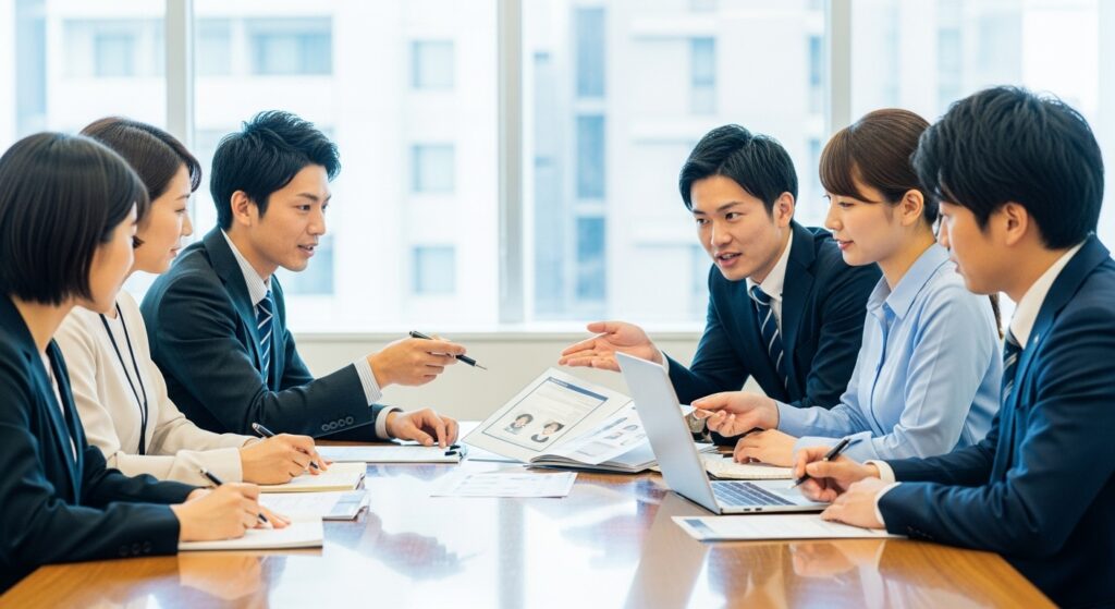 応募が集まる求人票を作るためにターゲット選定を行う採用チーム